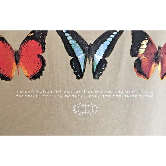 NEW 12 Butterfly Species "Limitless" T Shirt Size 2XL Sand Beige Shortsleeve NWT - Picture 3 of 9